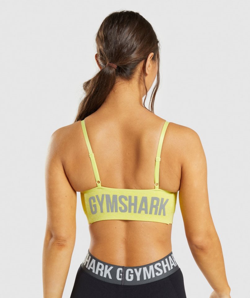 Staniki Sportowe Gymshark Flex Z Paskami Damskie Żółte | PL 304BUC